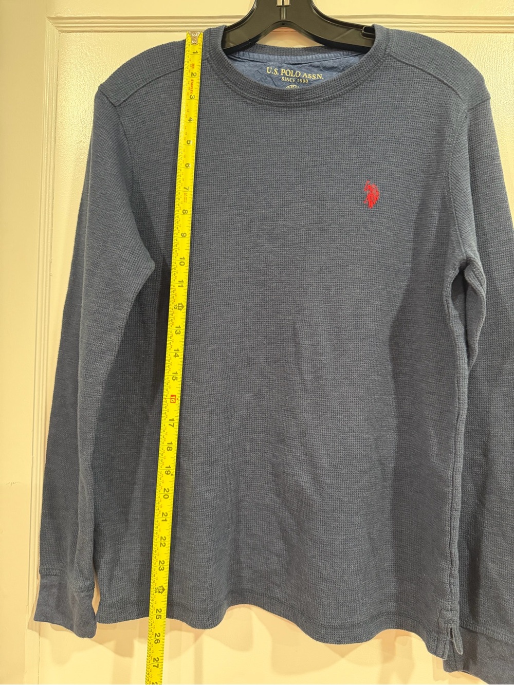 U.S. Polo Assn. Navy Long-Sleeve Crew with Red Pony Logo - Picture 3 of 7
